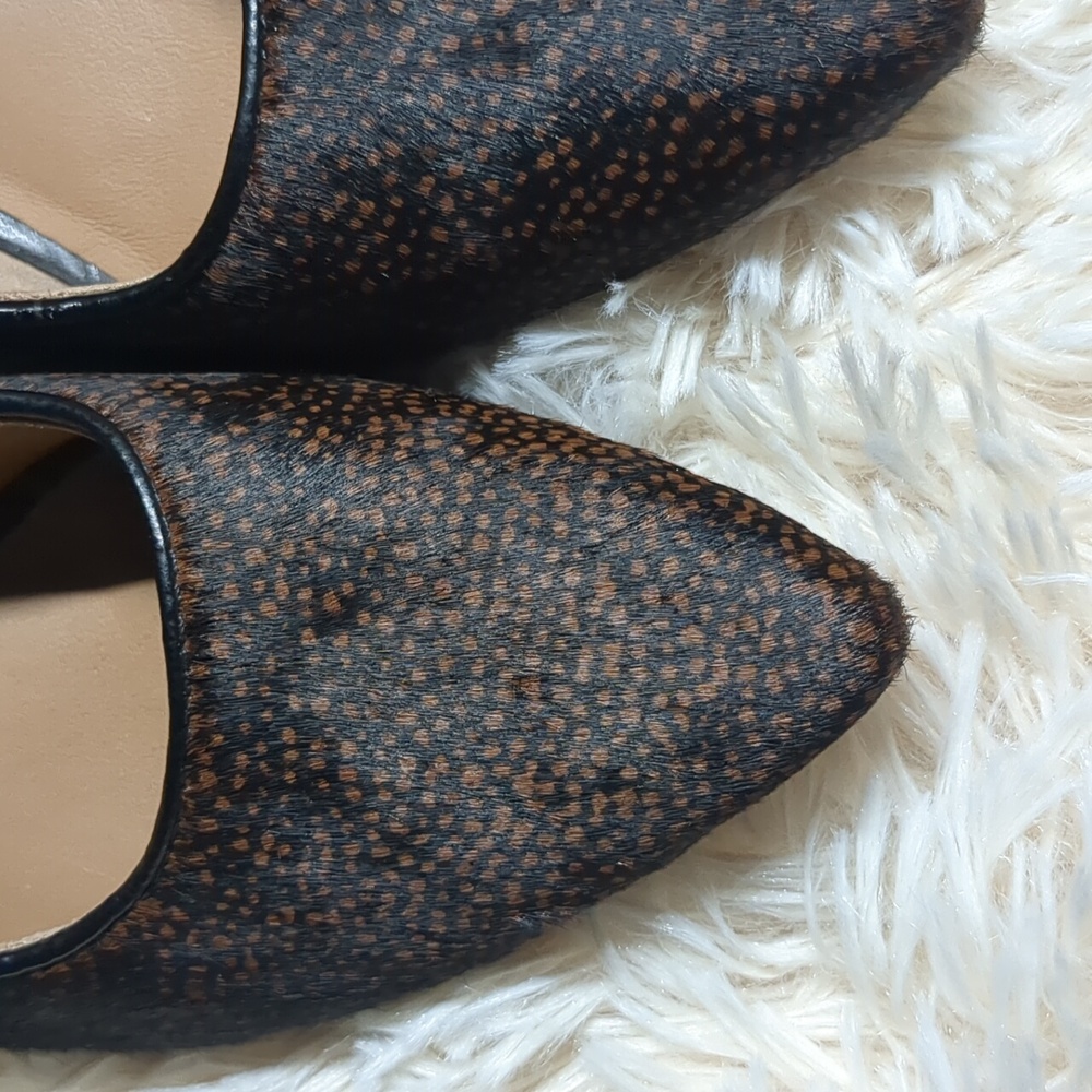 Clarks Artisan Leopard Calf Hair Animal Print Heels Pumps Leather Hair Size 7.5 - Picture 9 of 12